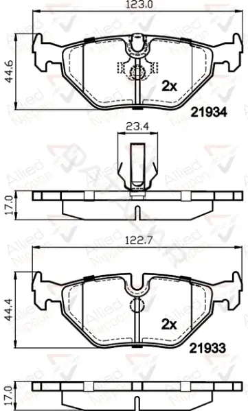 Тормозные колодки ALLIED NIPPON ADB01024
