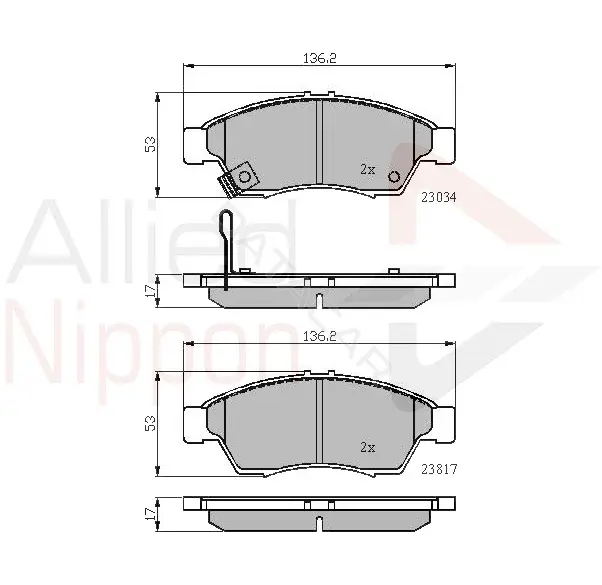 Тормозные колодки ALLIED NIPPON ADB31125