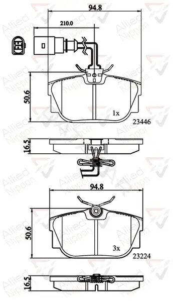 Тормозные колодки ALLIED NIPPON ADB11151
