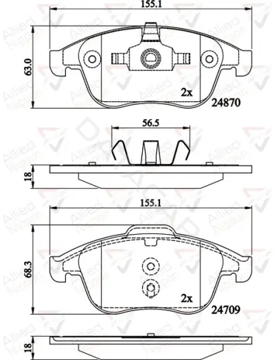 Тормозные колодки ALLIED NIPPON ADB02162
