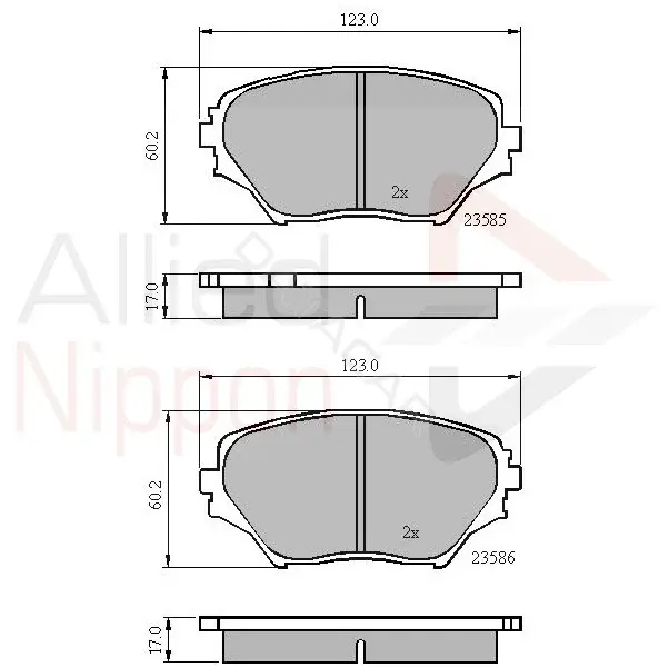 Тормозные колодки ALLIED NIPPON ADB0944