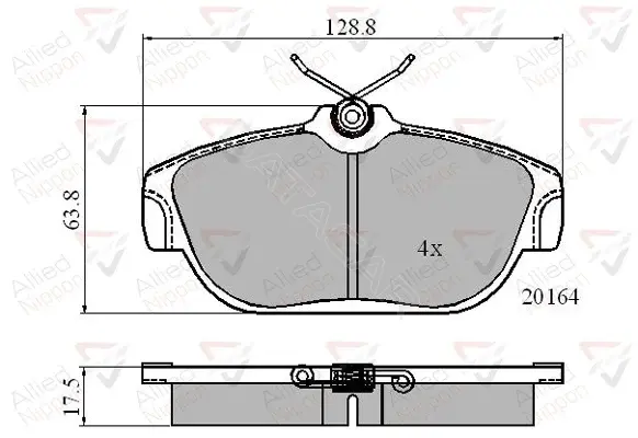 Тормозные колодки ALLIED NIPPON ADB0590