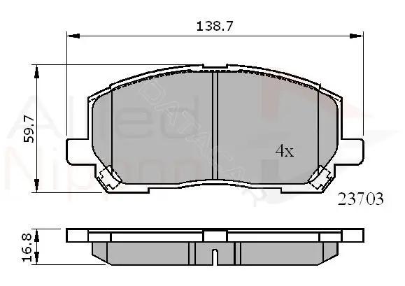 Тормозные колодки ALLIED NIPPON ADB01507