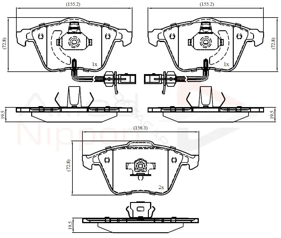 Тормозные колодки ALLIED NIPPON ADB11753