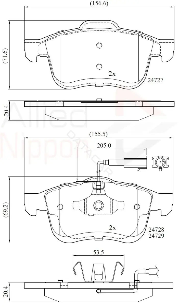 Тормозные колодки ALLIED NIPPON ADB12032