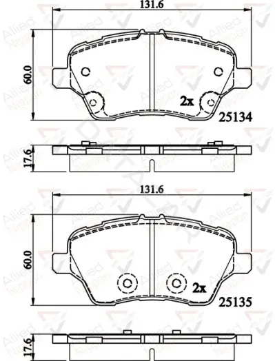 Тормозные колодки ALLIED NIPPON ADB02197