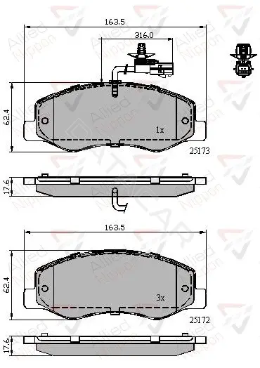 Тормозные колодки ALLIED NIPPON ADB12108