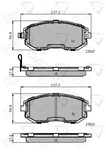 Тормозные колодки ALLIED NIPPON ADB31760
