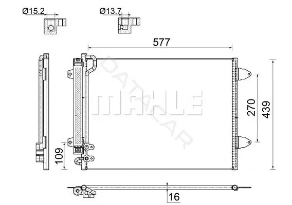 Радиатор кондиционера KNECHT/MAHLE AC666000S