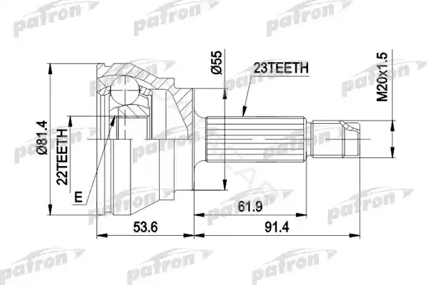 Шрус PATRON PCV1014