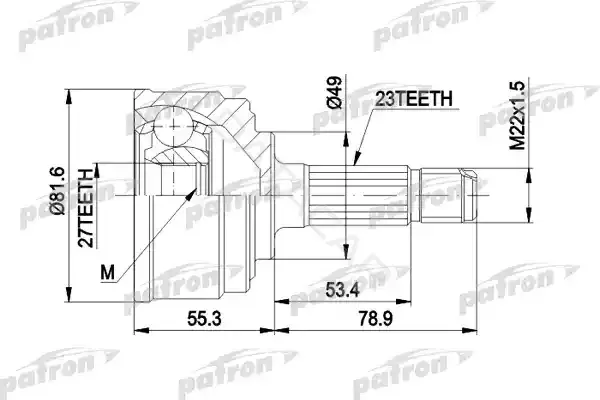 Шрус PATRON PCV1086