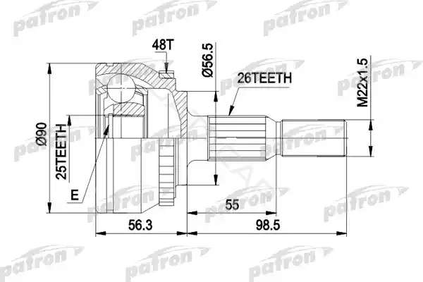 Шрус PATRON PCV1133