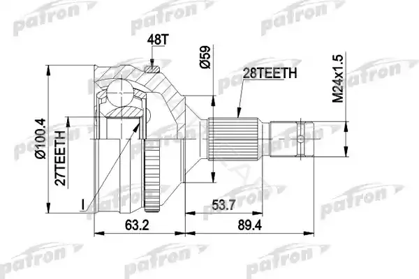 Шрус PATRON PCV1264