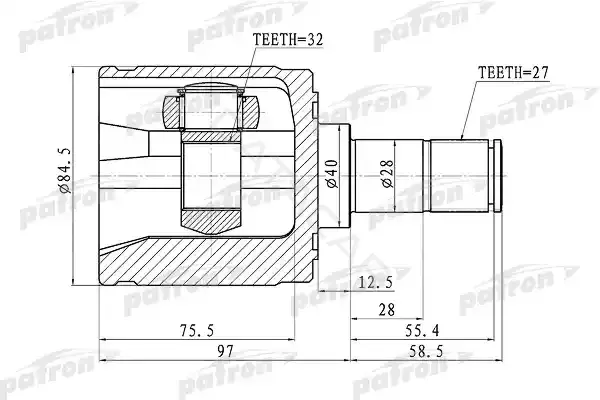 Шрус PATRON PCV1341