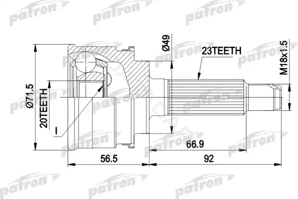 Шрус PATRON PCV1360