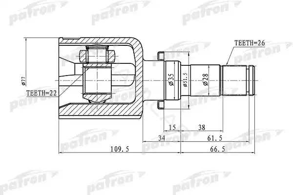 Шрус PATRON PCV1363