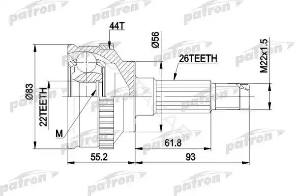 Шрус PATRON PCV1372