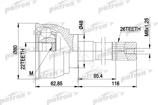 Шрус PATRON PCV1380
