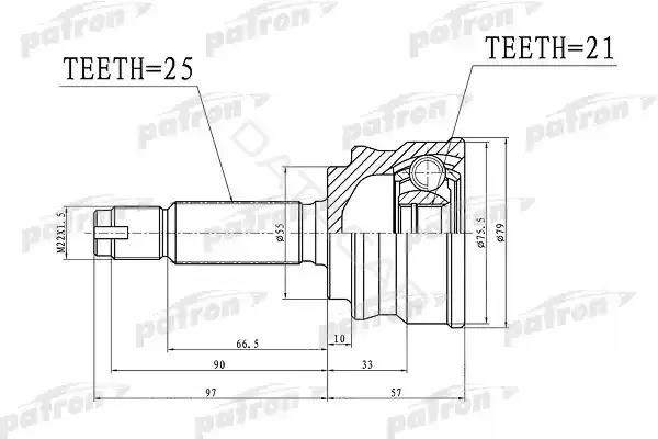 Шрус PATRON PCV1386