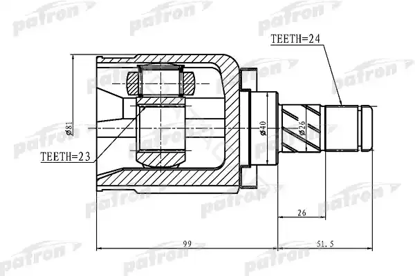 Шрус PATRON PCV1412