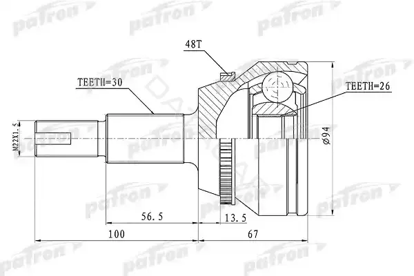Шрус PATRON PCV1436