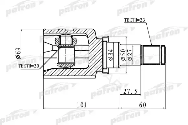 Шрус PATRON PCV1458
