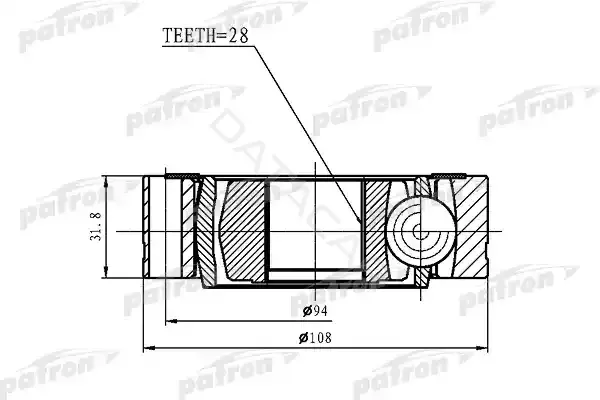 Шрус PATRON PCV1461