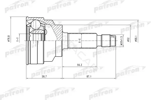 Шрус PATRON PCV1518