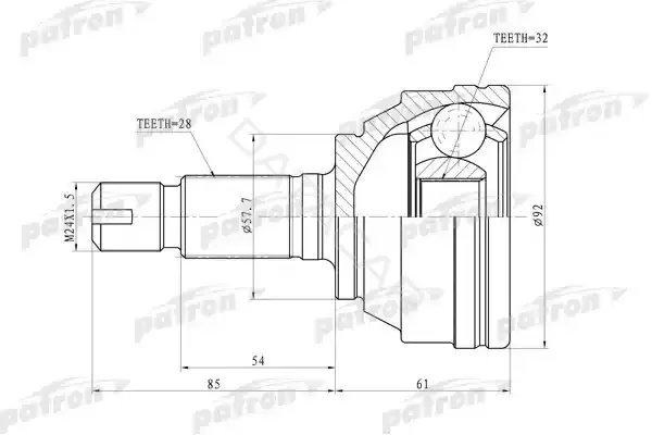 Шрус PATRON PCV6893