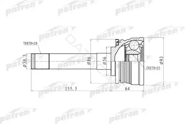 Шрус PATRON PCV9316