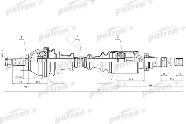 Приводной вал / Полуось PATRON PDS0011