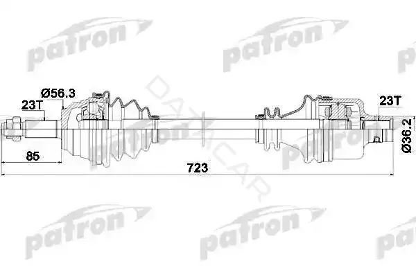 Приводной вал / Полуось PATRON PDS0035