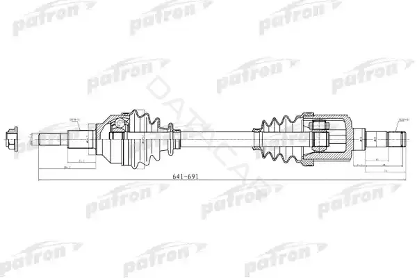 Приводной вал / Полуось PATRON PDS2041
