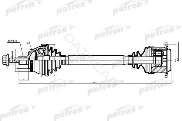 Приводной вал / Полуось PATRON PDS9038