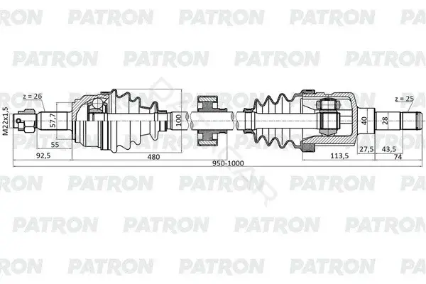 Приводной вал / Полуось PATRON PDS9049