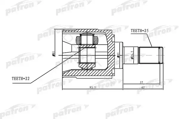 Шрус PATRON PCV1168