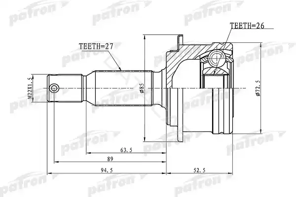 Шрус PATRON PCV1393