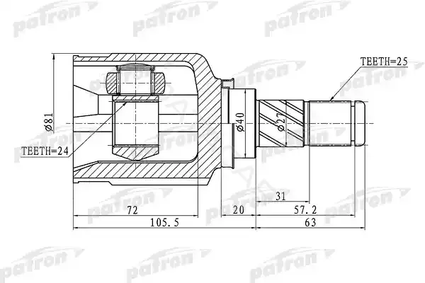 Шрус PATRON PCV1411