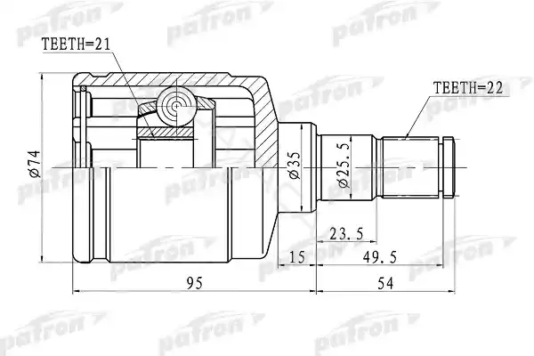 Шрус PATRON PCV1424