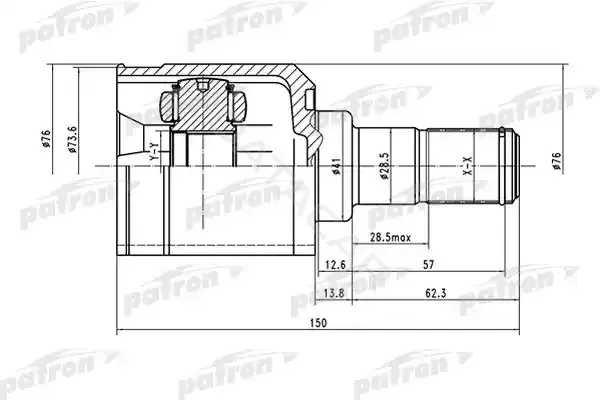 Шрус PATRON PCV1515
