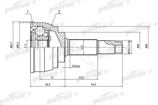 Шрус PATRON PCV1535