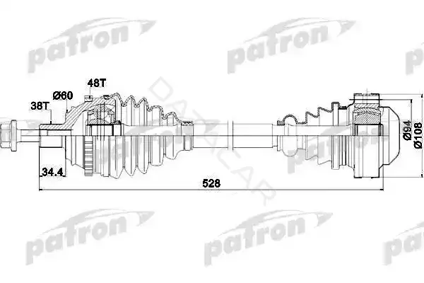 Приводной вал / Полуось PATRON PDS0028