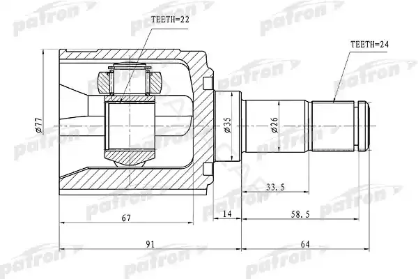 Шрус PATRON PCV1170