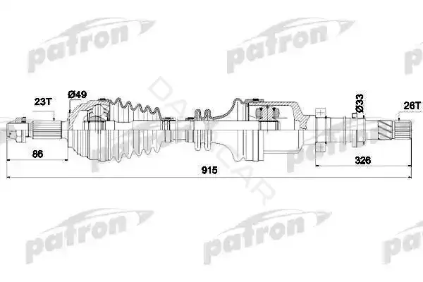Приводной вал / Полуось PATRON PDS0266