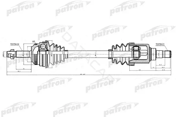 Приводной вал / Полуось PATRON PDS0312