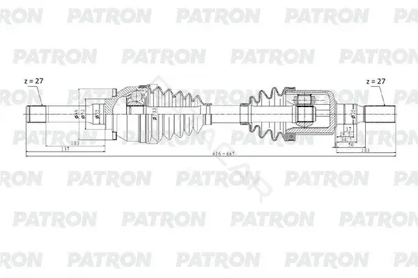 Приводной вал / Полуось PATRON PDS0314