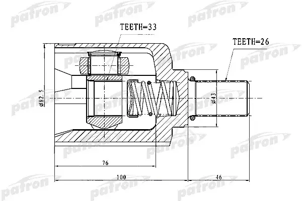 Шрус PATRON PCV1727