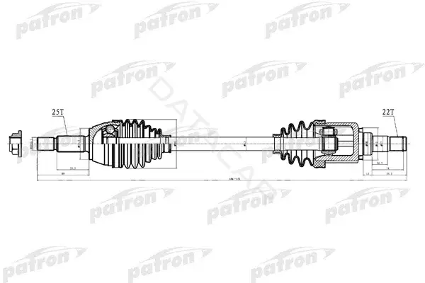 Приводной вал / Полуось PATRON PDS0221