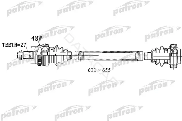 Приводной вал / Полуось PATRON PDS0308