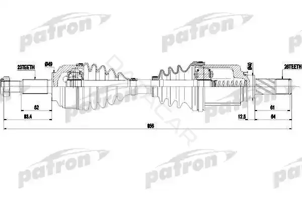 Приводной вал / Полуось PATRON PDS0452